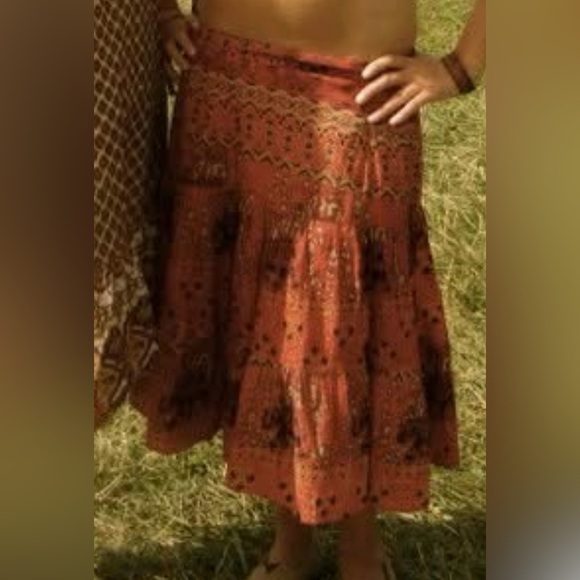 Bohemian Red Elephant Patterned Wrap Skirt Made in India - Picture 11 of 11